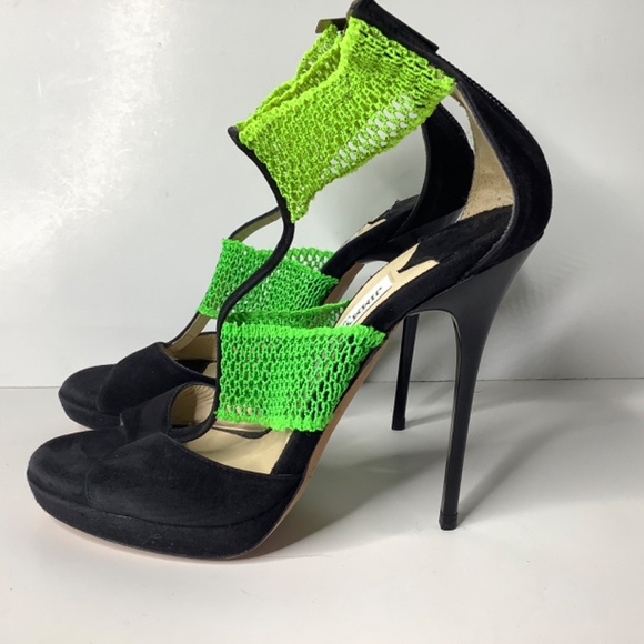 Jimmy Choo Black and Green Heels - Picture 2 of 15